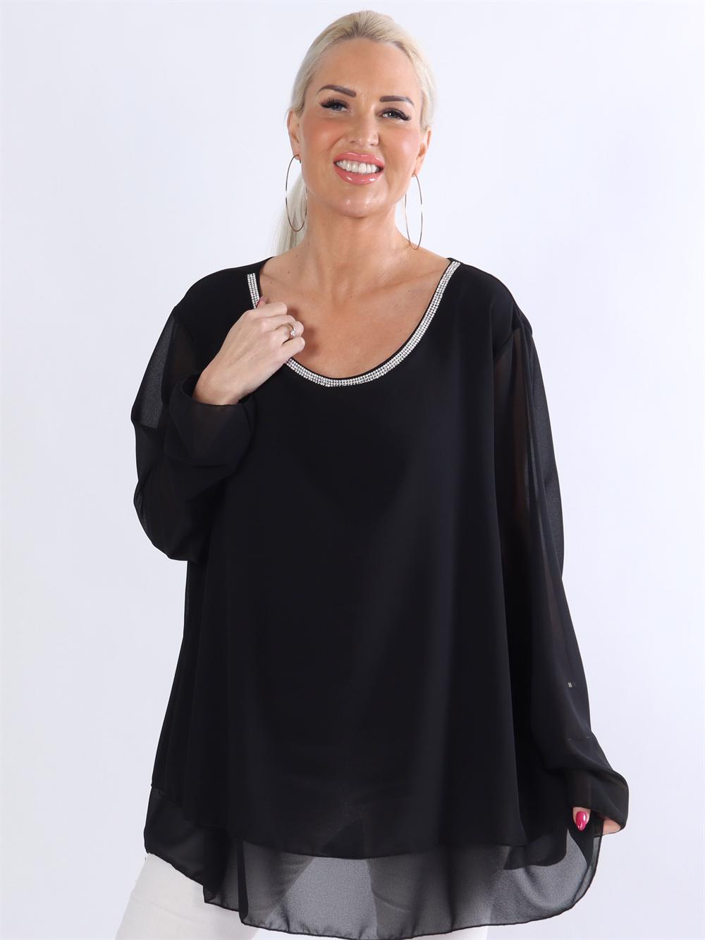 Trine - Tunika med liknande mönster i halsringningen